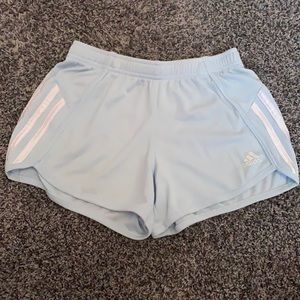 Girls light blue adidas shorts